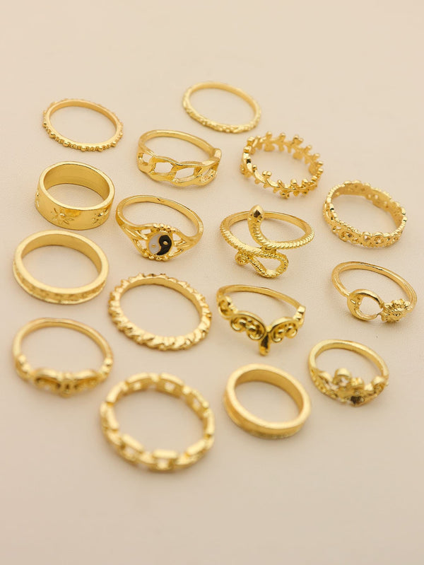 16pcs Alloy Ring