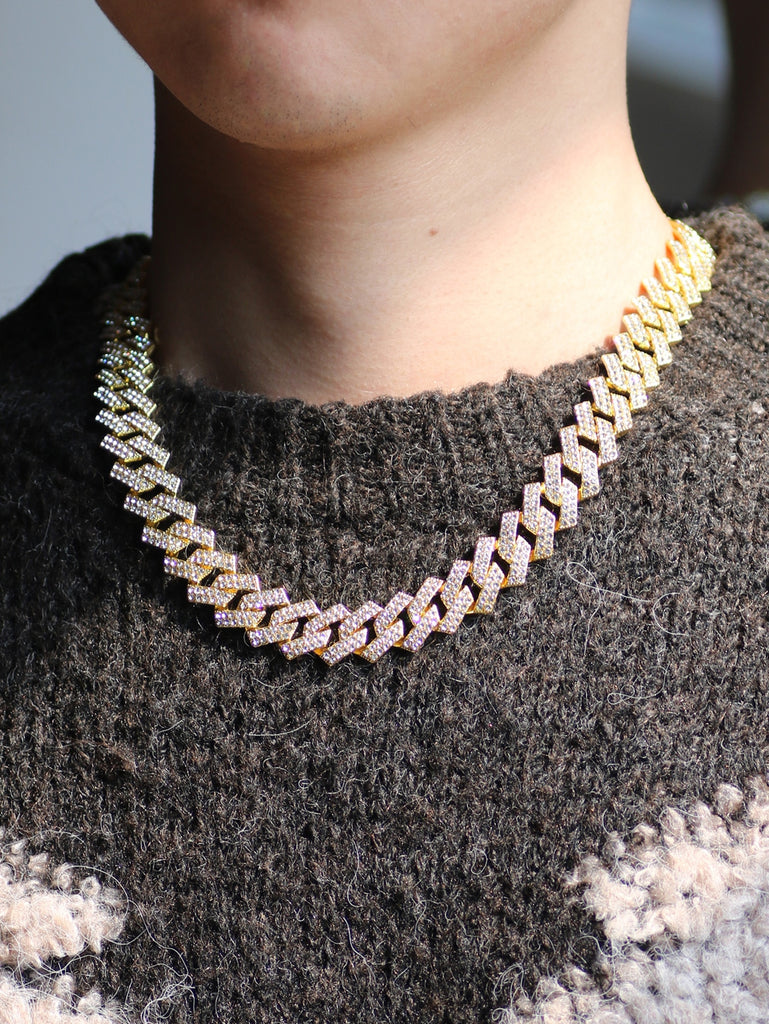 Men Rhinestone Decor Chain Necklace