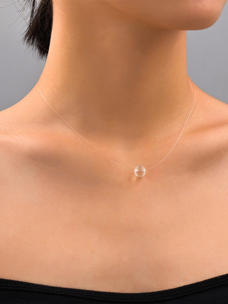 Clear Bead Decor Necklace