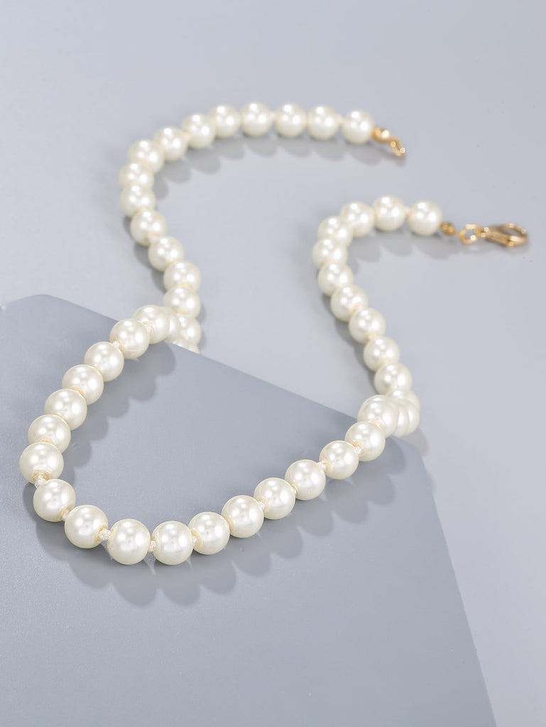 Faux Pearl Beaded Necklace