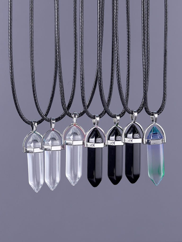 7pcs Men Geometric Pendant Necklace