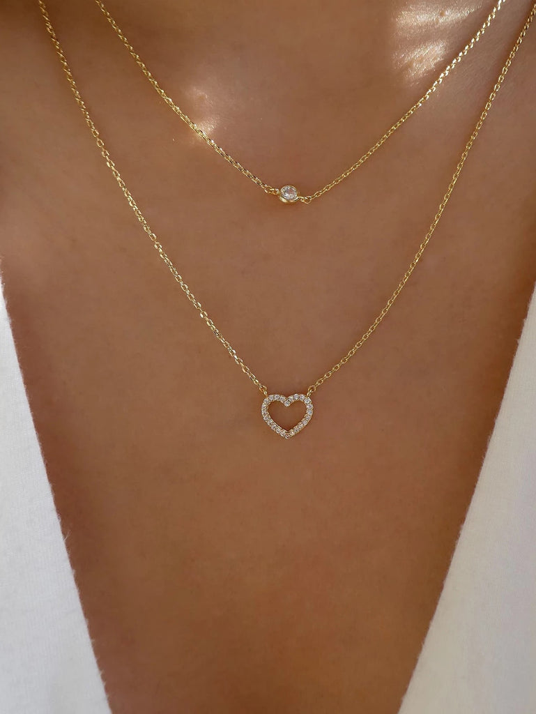 Heart Pendant Layered Necklace