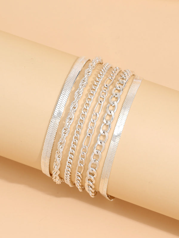 6pcs Simple Chain Bracelet