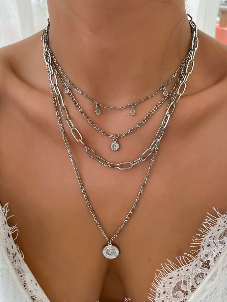 Coin Charm Layered Necklace
