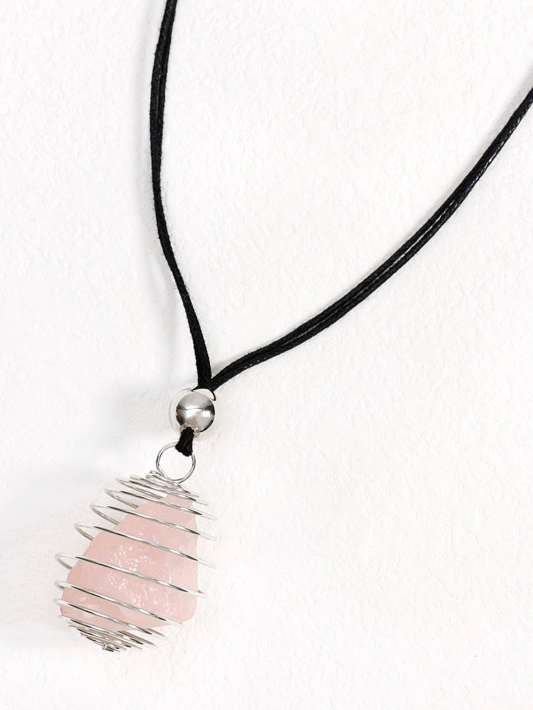 Random Stone Charm Necklace