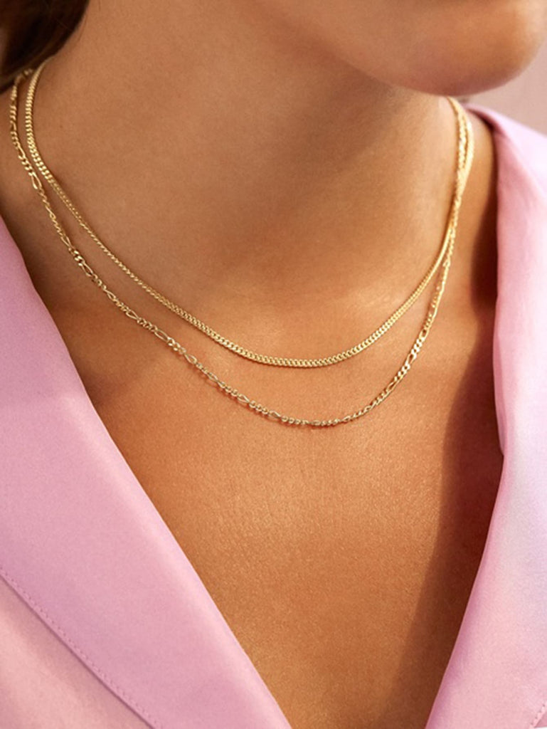 2pcs Simple Gold Necklace