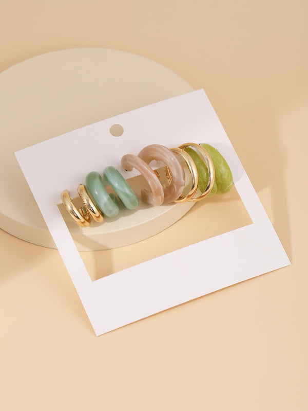 5pairs Minimalist Hook Earrings