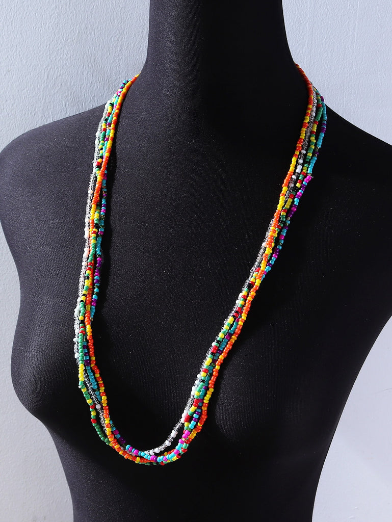 4pcs Simple Beaded Necklace