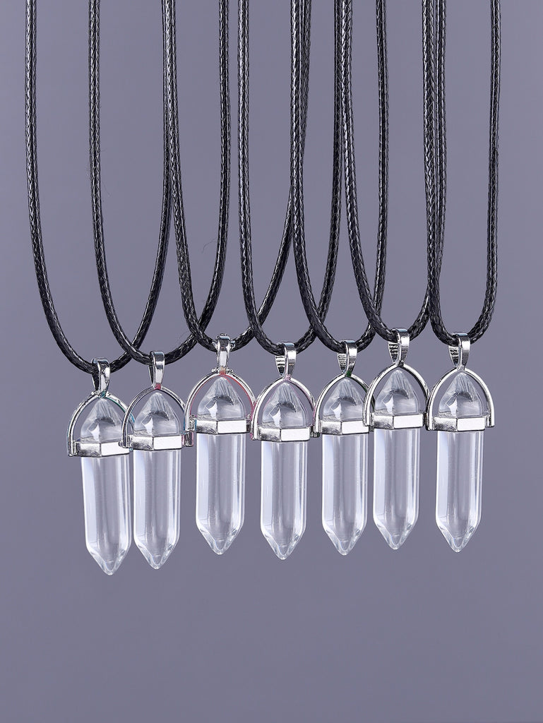 7pcs Men Geometric Pendant Necklace