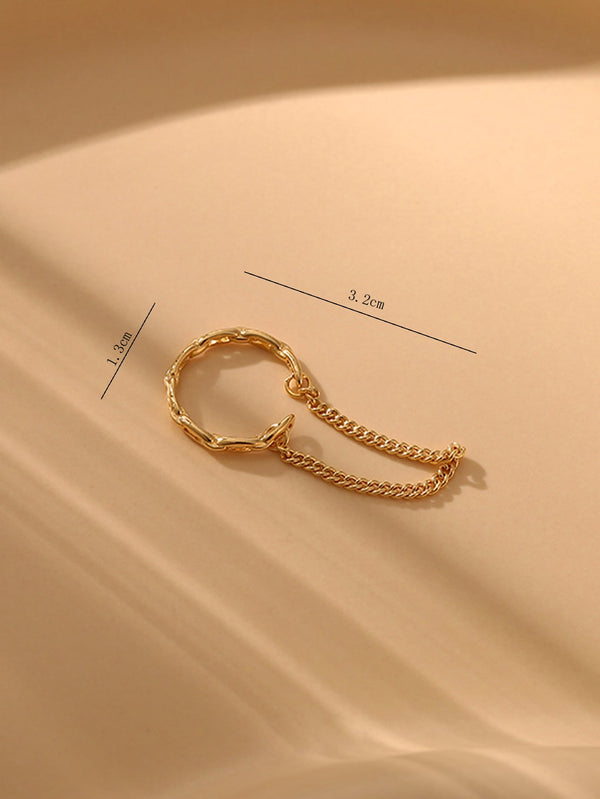 1pc Minimalist Ear Cuff With Chain