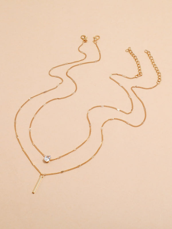 2pcs Bar Charm Necklace