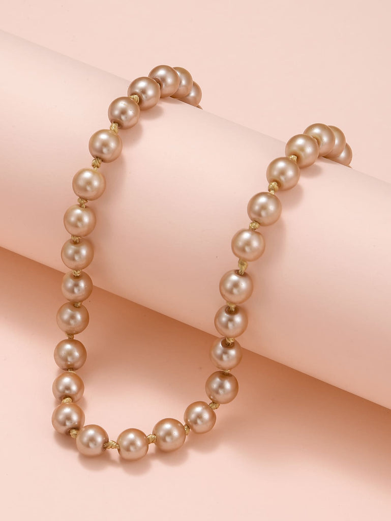 Faux Pearl Beaded Necklace