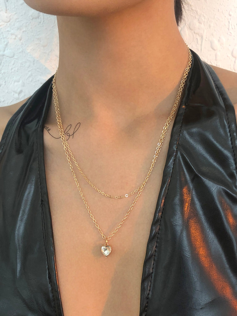 Heart Charm Layered Necklace