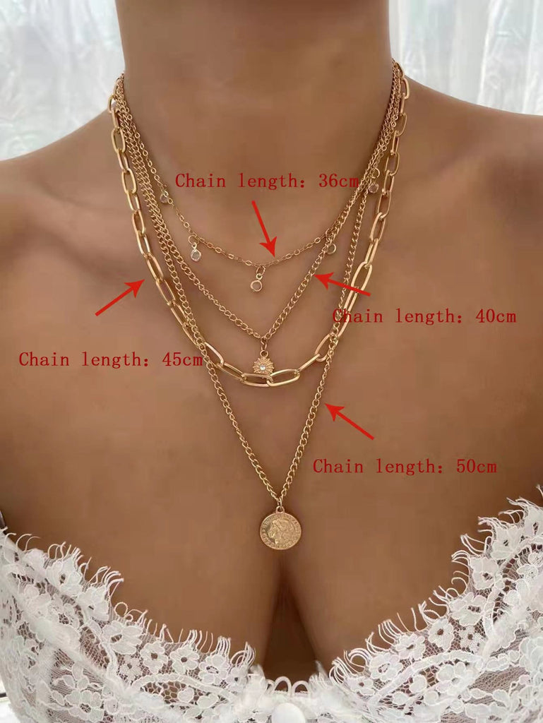 Round Pendant Layered Necklace
