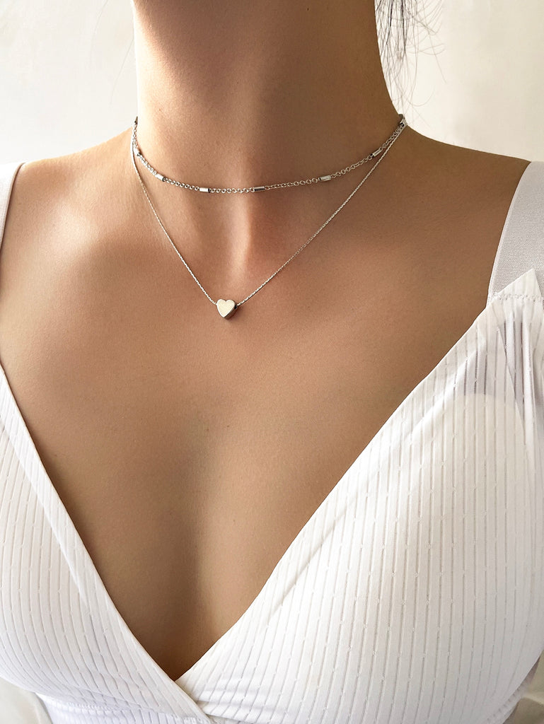 2pcs Heart Decor Necklace