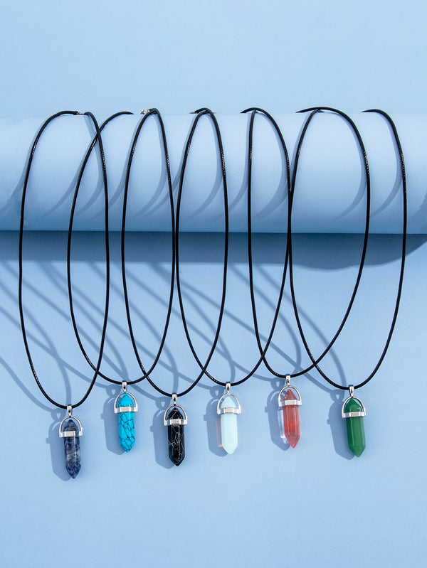 6pcs Geometric Charm Necklace