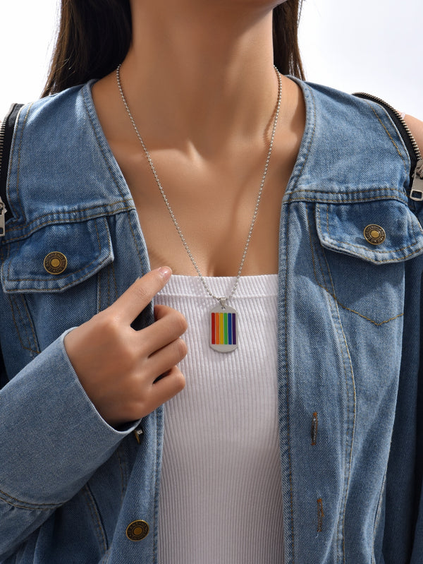 LGBT Geometric Charm Necklace