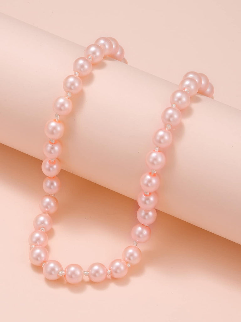 Faux Pearl Beaded Necklace