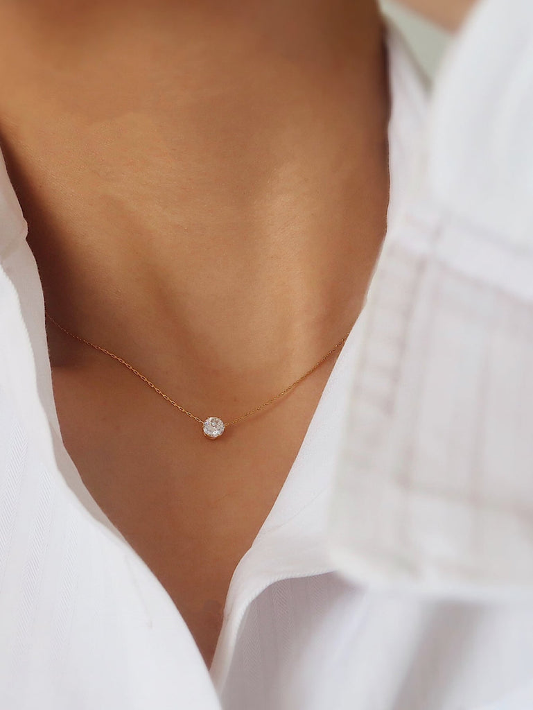 Zircon Decor Pendant Necklace