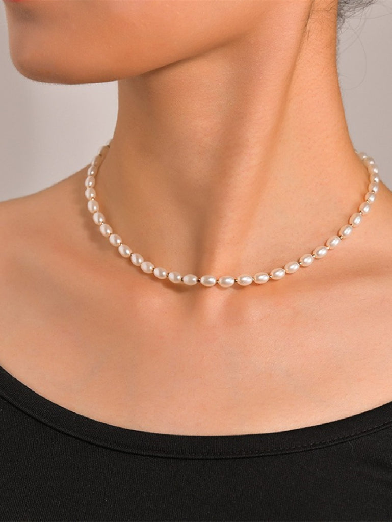 Faux Pearl Beaded Necklace
