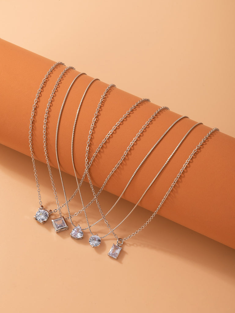 5pcs Zircon Pendant Necklace