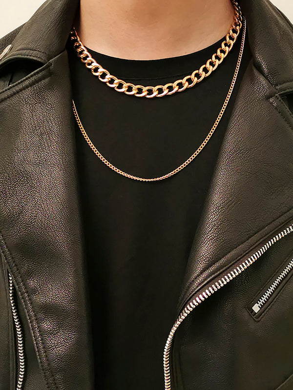 2pcs Men Chain Necklace