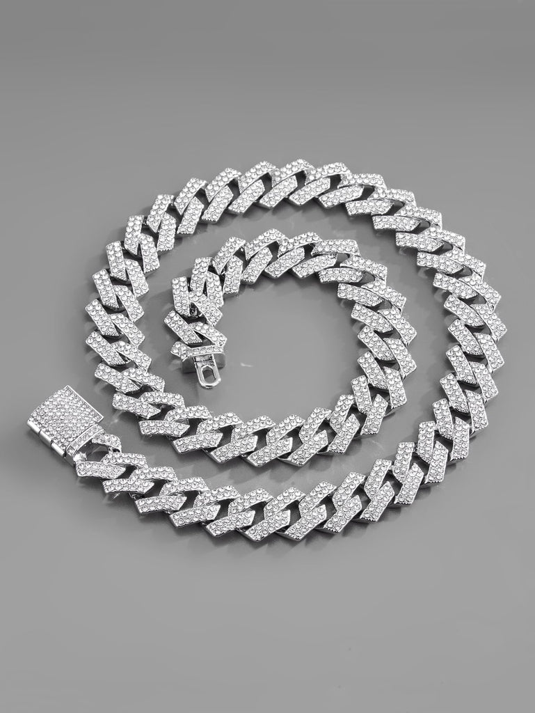 Men Rhinestone Decor NecklaceMen Rhinestone Decor Necklace
