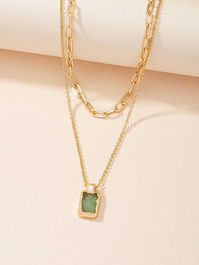 Geo Pendant Layered Necklace