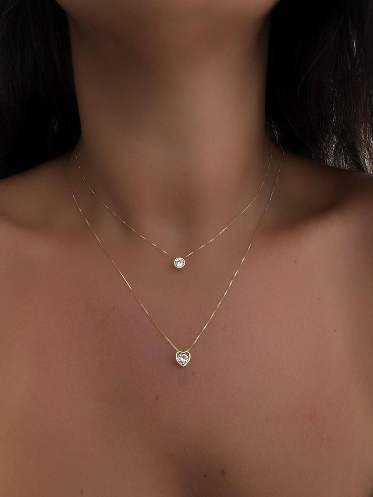 Butterfly & Flower Charm Layered Necklace