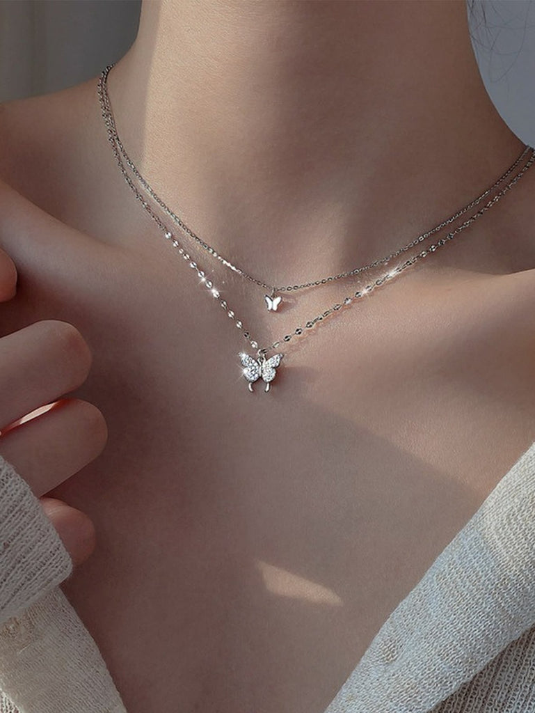 Butterfly Charm Layered Necklace