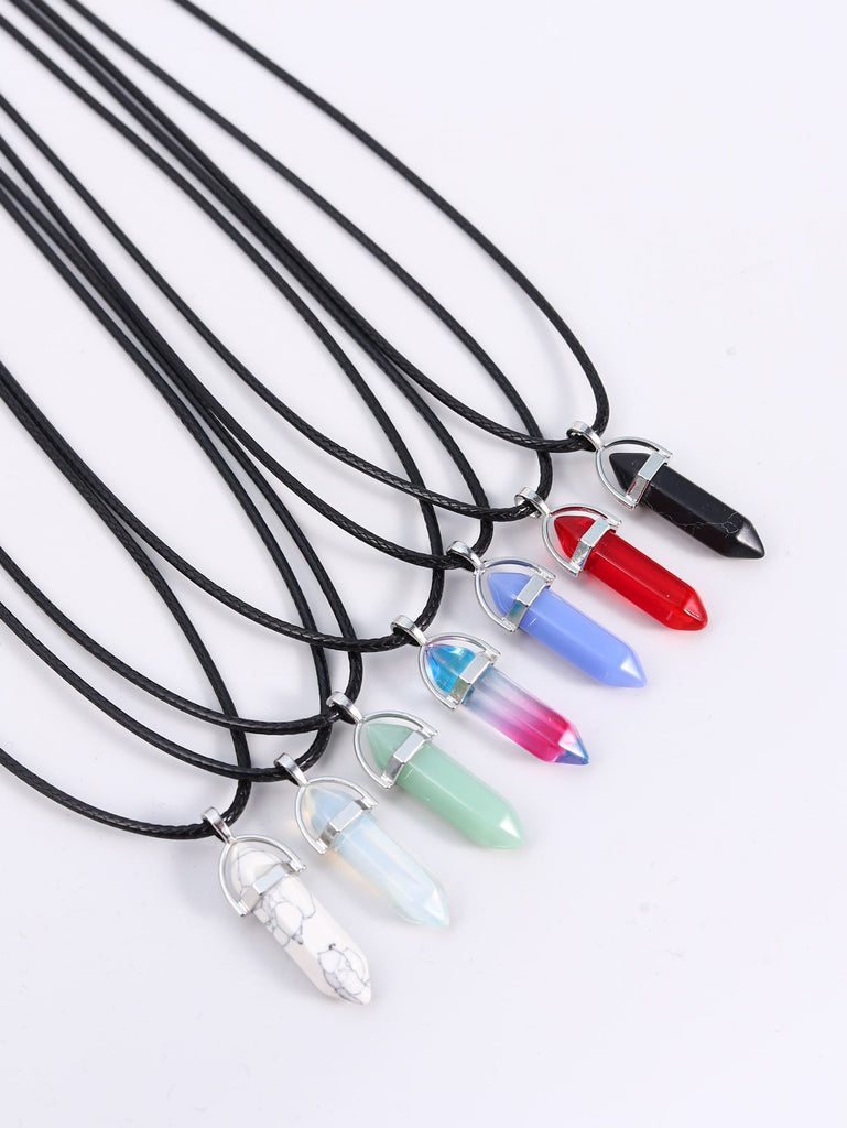 7pcs Men Geometric Pendant Necklace