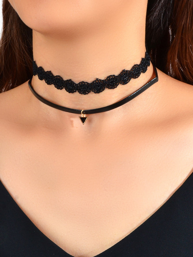 4pcs Triangle Charm Choker