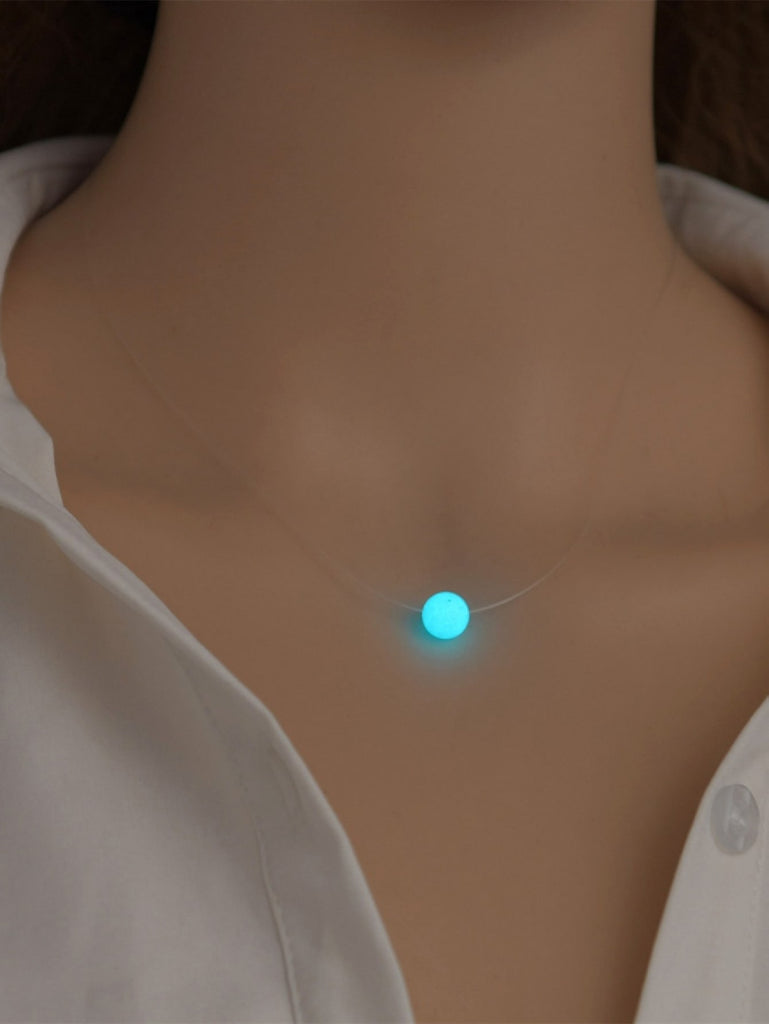 Glow In The Dark Bead Charm Necklace