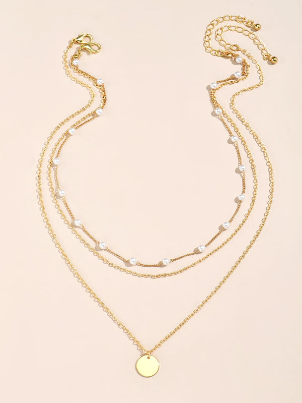 2pcs Disc Charm Necklace