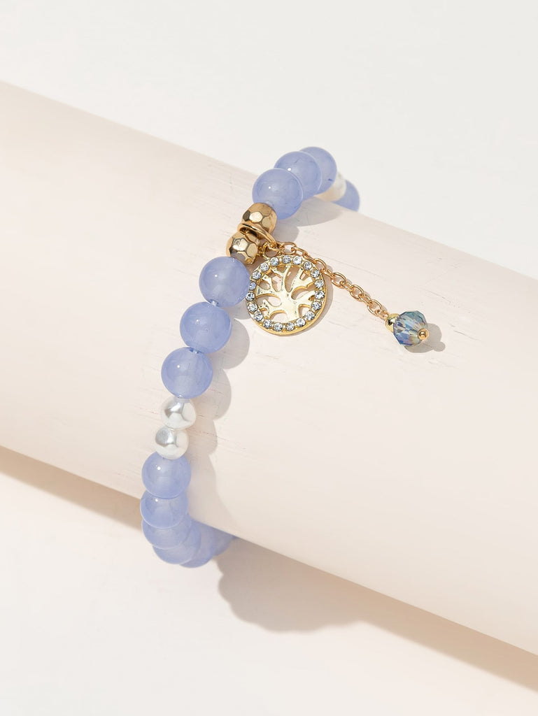 Rhinestone Detail Beaded Bracelet