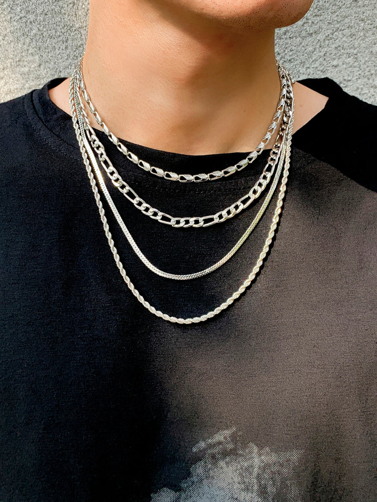 4pcs Men Minimalist Chain Necklace