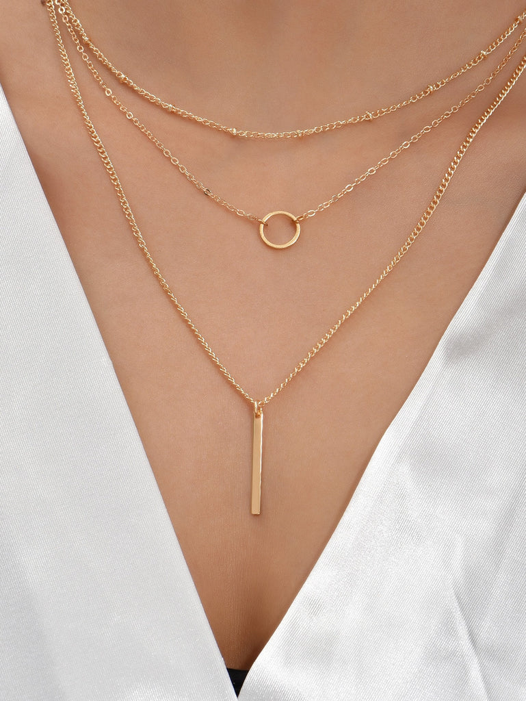 2pcs Geometric Pendant Necklace