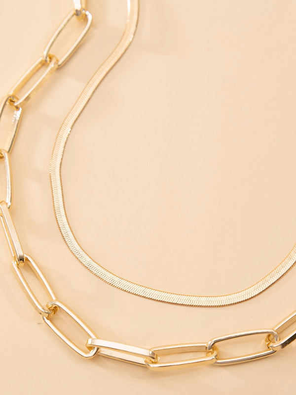 2pcs Simple Chain Necklace