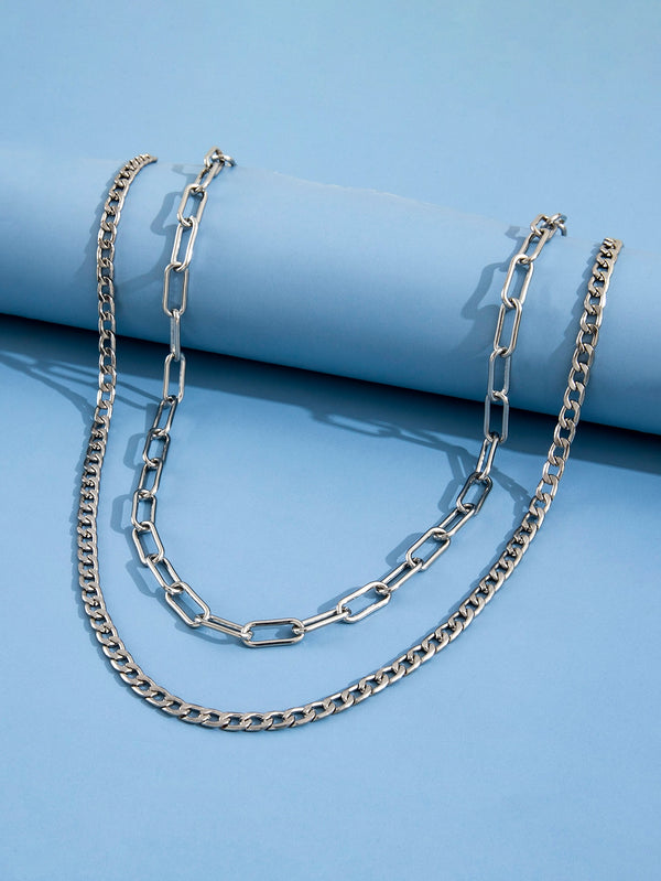 2pcs Simple Chain Necklace