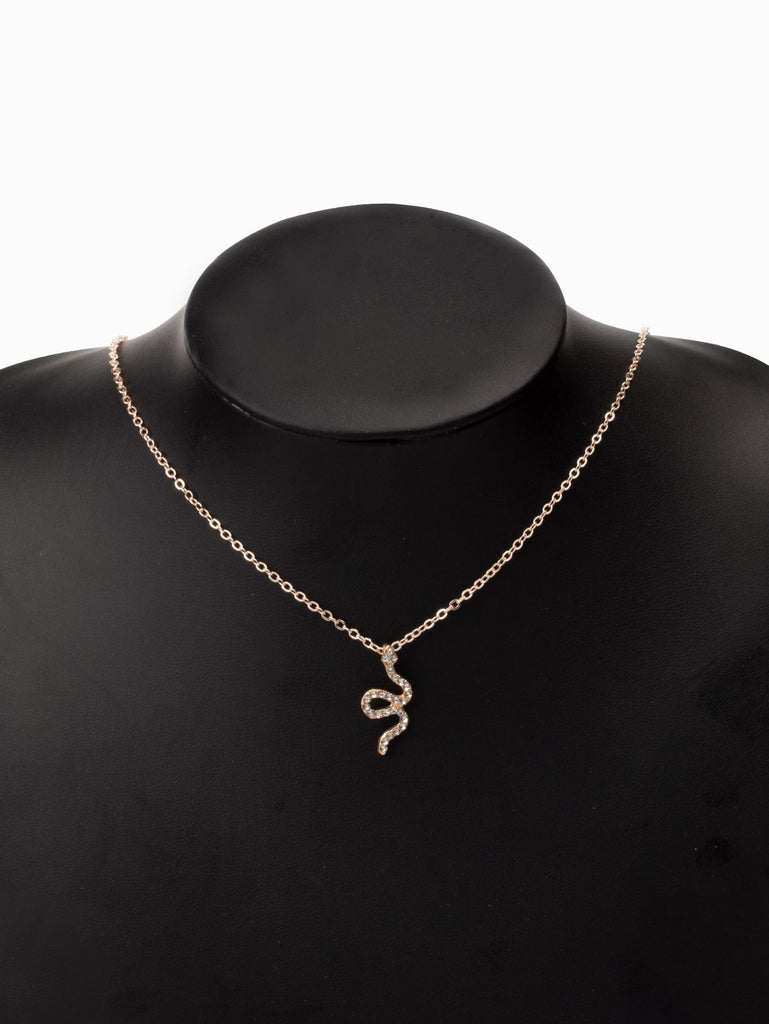 Rhinestone Snake Pendant Necklace