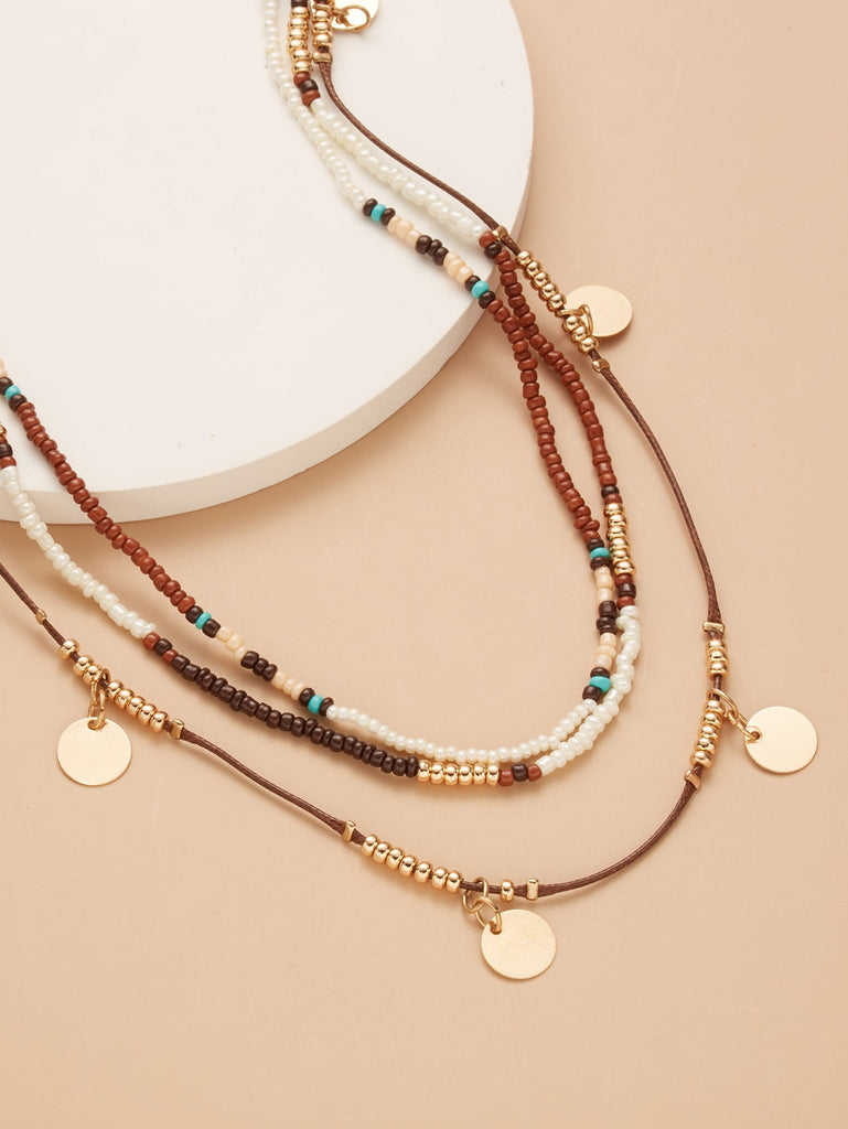 Disc Charm Layered Necklace