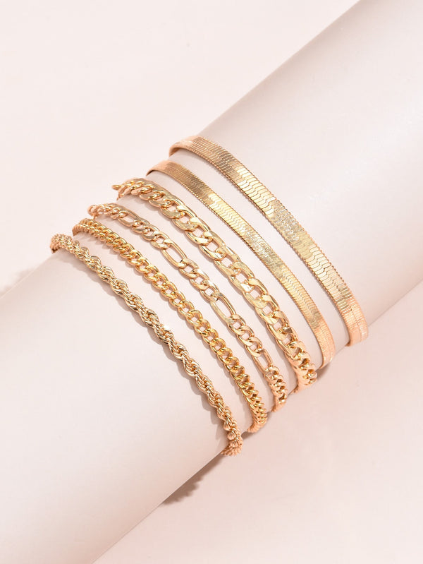 6pcs Simple Chain Bracelet
