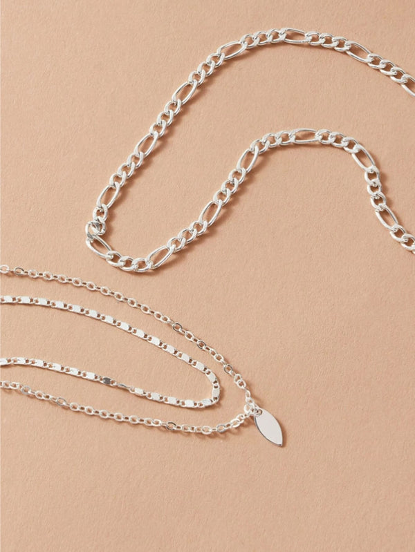 2pcs Layered Chain Necklace