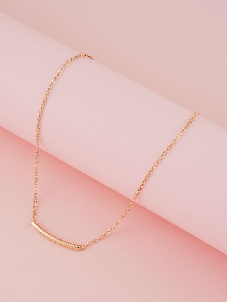 Curved Pipe Charm Necklace