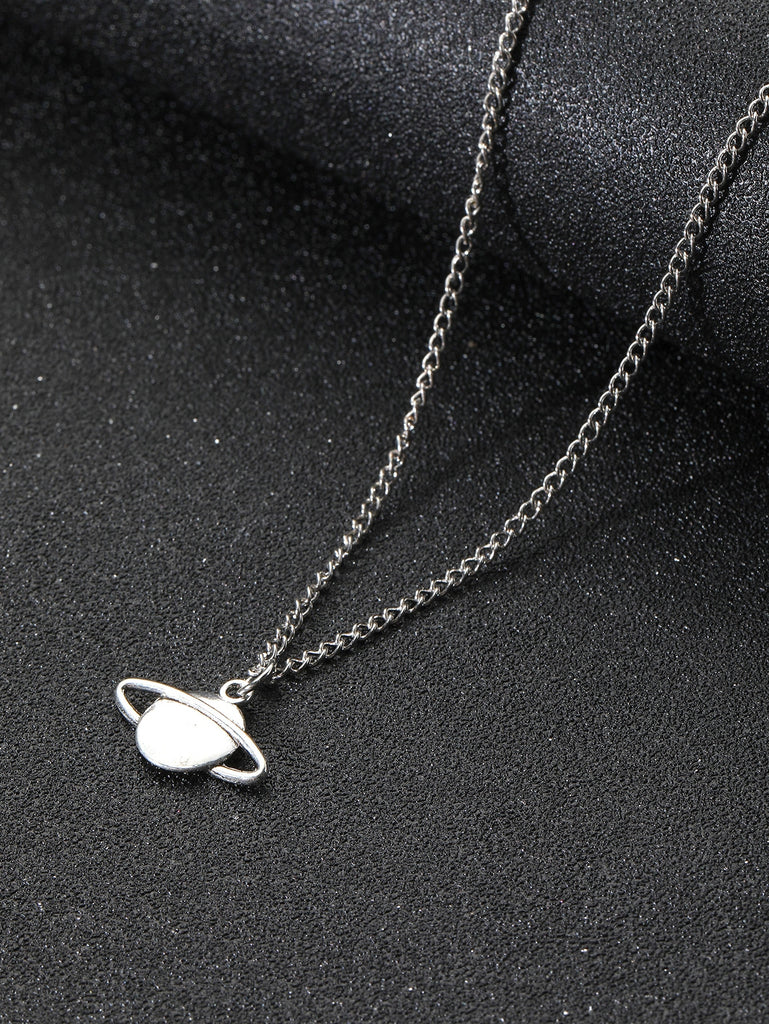 Men Planet Pendant Necklace