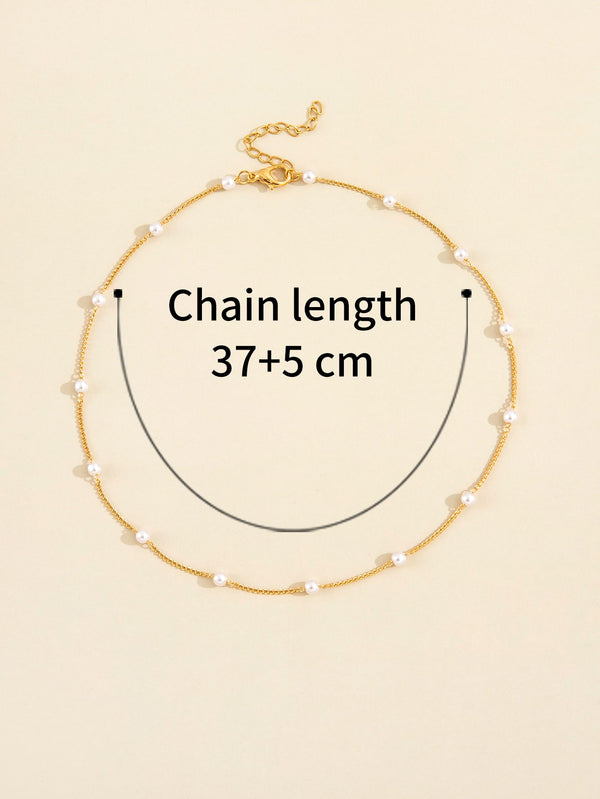Faux Pearl Decor Necklace
