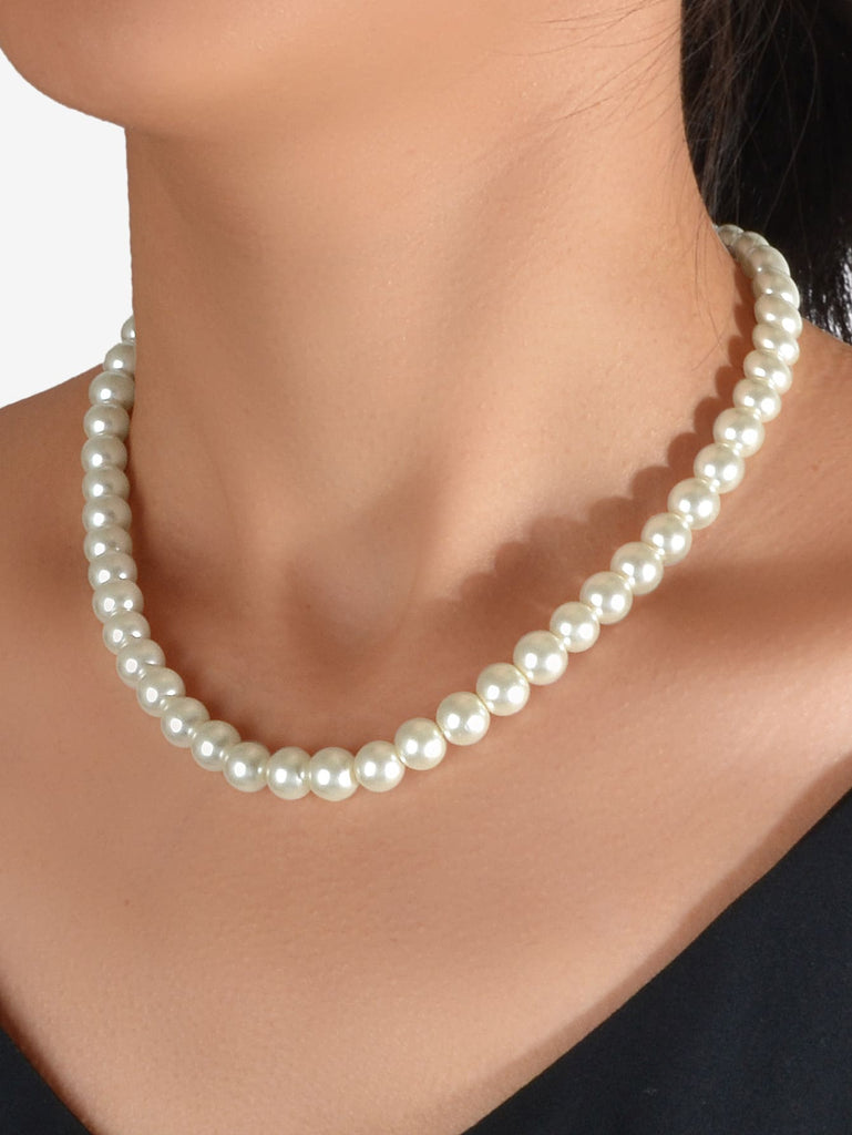 Faux Pearl Beaded Necklace