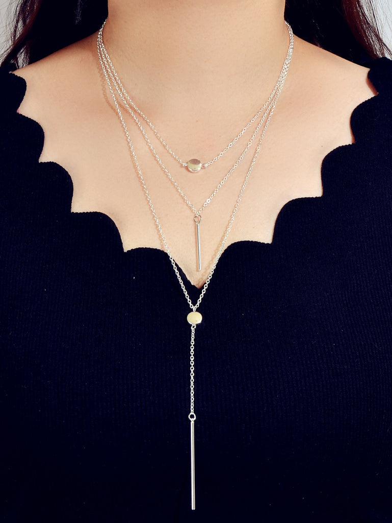Bar Charm Y-lariat Necklace