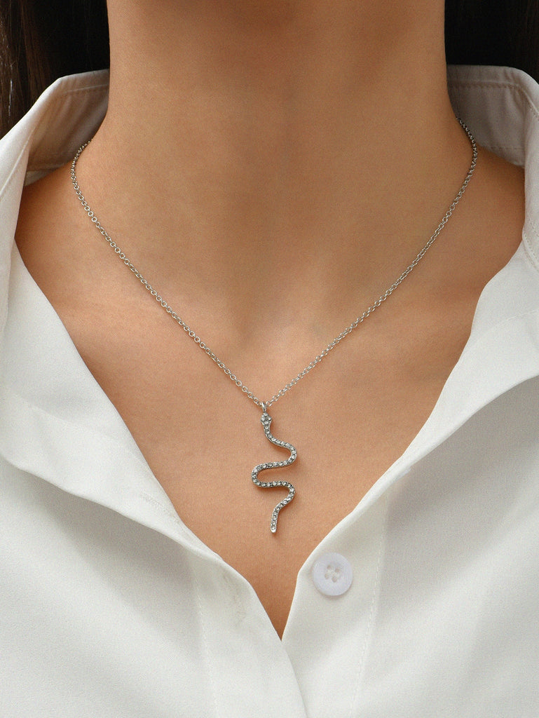 Rhinestone Serpentine Pendant Necklace
