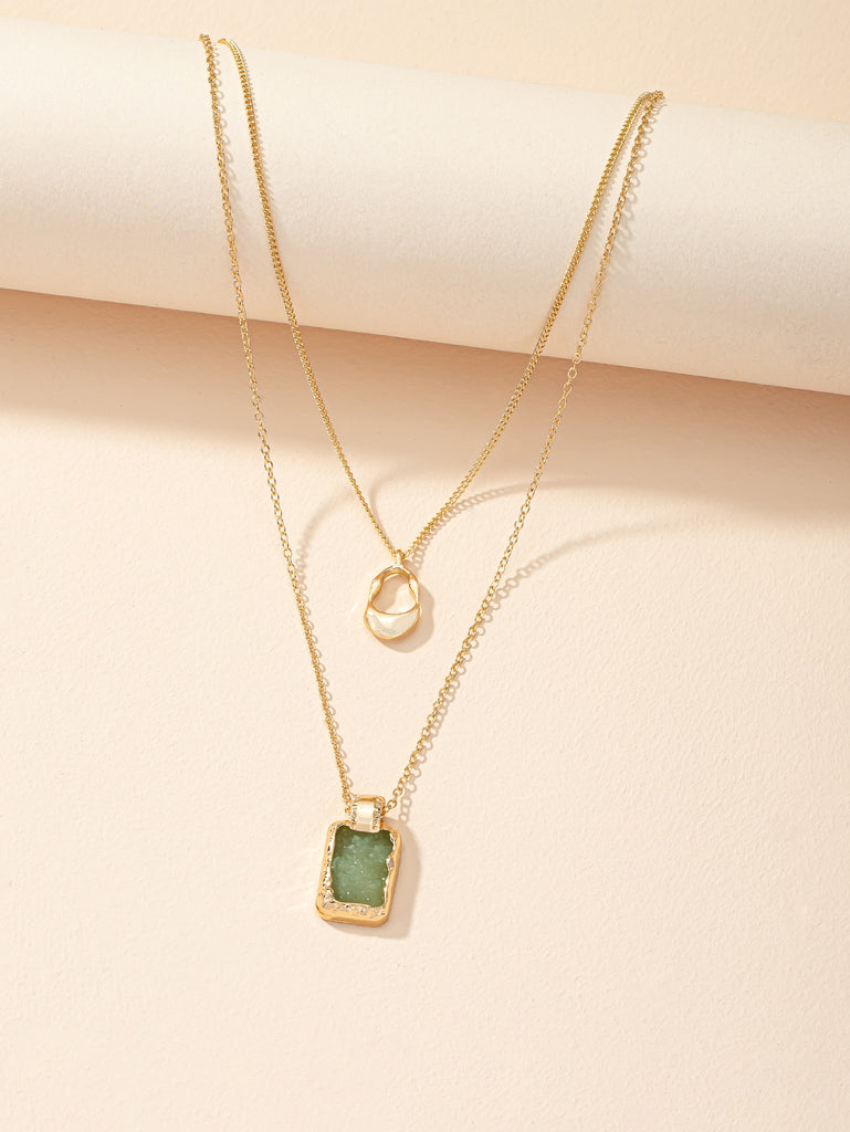 Geo Pendant Layered Necklace